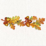 Fall Oak Leaves Border in Watercolor