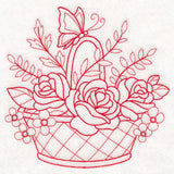 Nostalgic Nature - Basket with Butterfly (Redwork)
