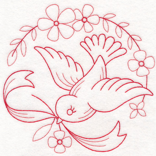 Nostalgic Nature - Bird (Redwork)