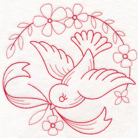 Nostalgic Nature - Bird (Redwork)