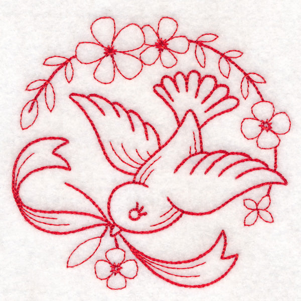 Nostalgic Nature - Bird (Redwork)