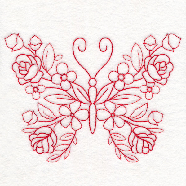 Nostalgic Nature - Butterfly (Redwork)