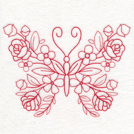 Nostalgic Nature - Butterfly (Redwork)