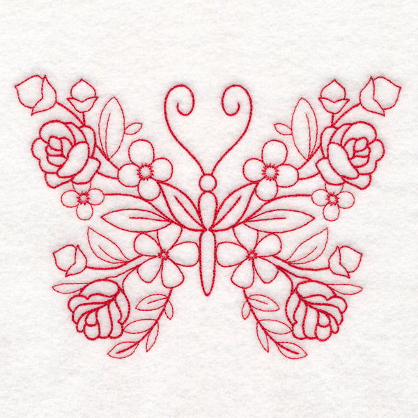 Nostalgic Nature - Butterfly (Redwork)
