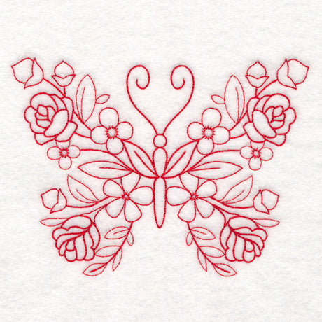 Nostalgic Nature - Butterfly (Redwork)