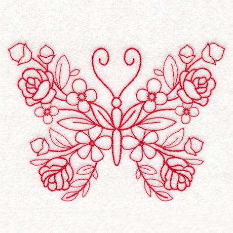 Nostalgic Nature - Butterfly (Redwork)