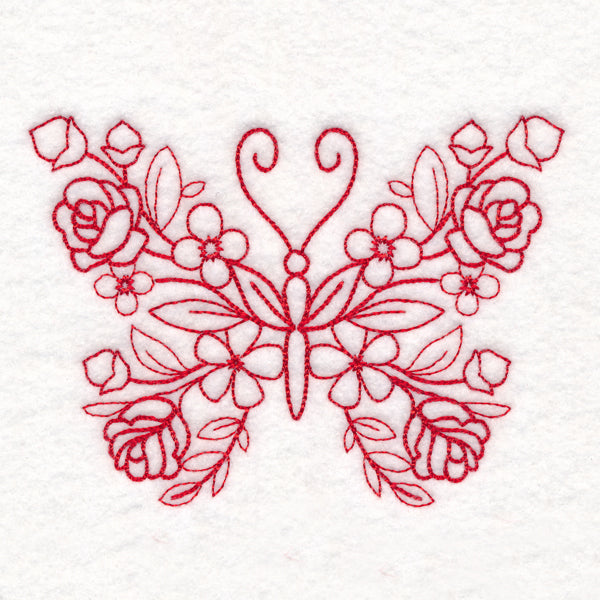 Nostalgic Nature - Butterfly (Redwork)