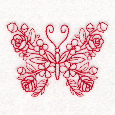 Nostalgic Nature - Butterfly (Redwork)