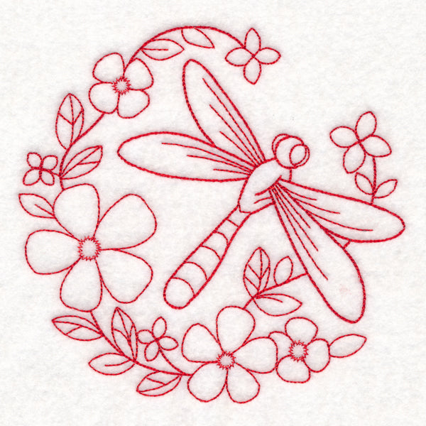 Nostalgic Nature - Dragonfly (Redwork)