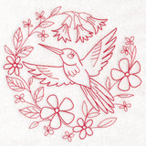 Nostalgic Nature - Bird with Flowers (Redwork)