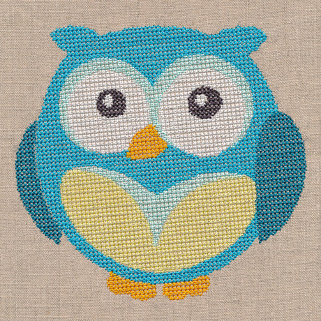 Wide-Eyed Baby Boy Owl (Cross Stitch)