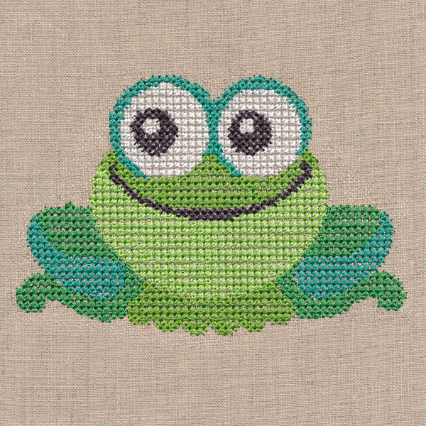Wide-Eyed Baby Boy Frog (Cross Stitch)