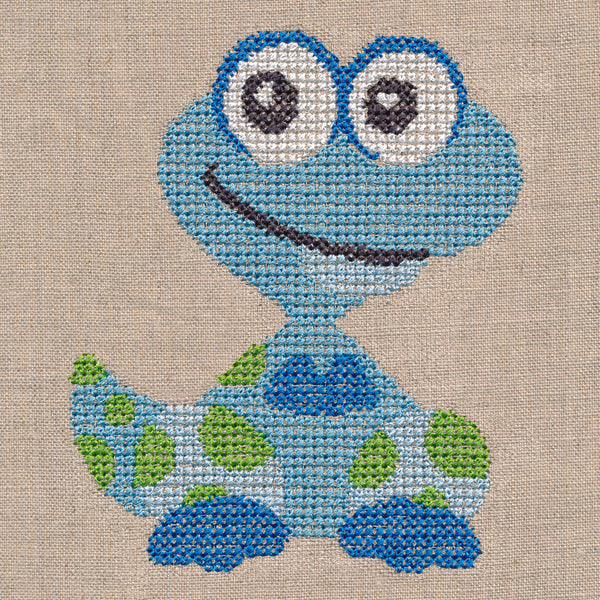 Wide-Eyed Baby Boy Dinosaur (Cross Stitch)