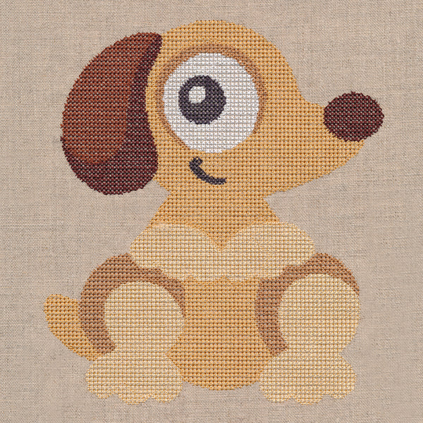 Wide-Eyed Baby Boy Puppy (Cross Stitch)