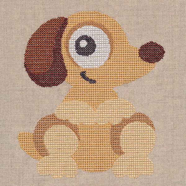 Wide-Eyed Baby Boy Puppy (Cross Stitch)