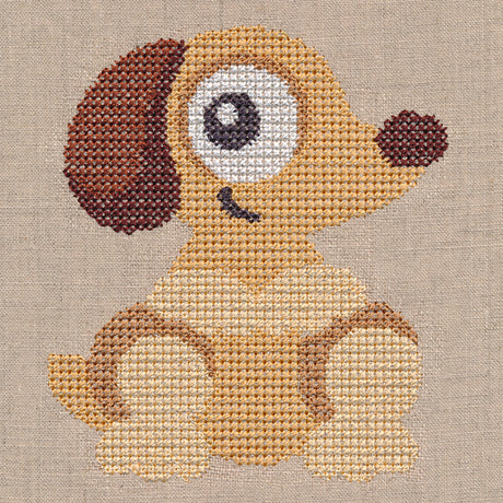 Wide-Eyed Baby Boy Puppy (Cross Stitch)