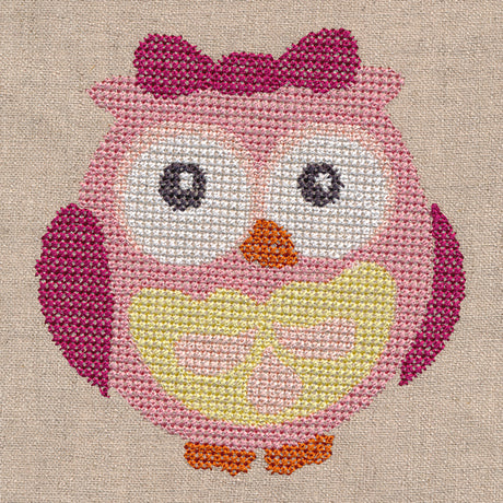 Wide-Eyed Baby Girl Owl (Cross Stitch)