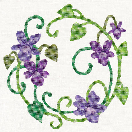 Violet Wreath (Cross Stitch)