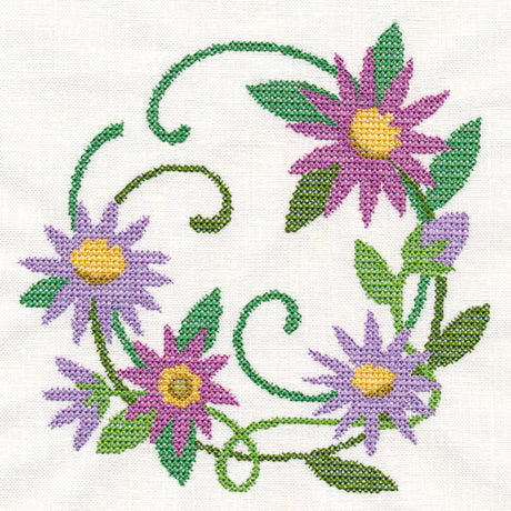 Aster Wreath (Cross Stitch)