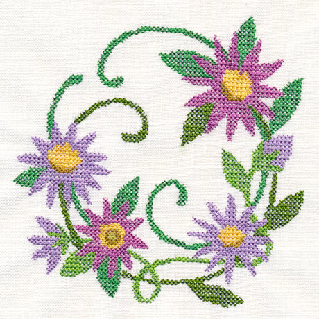 Aster Wreath (Cross Stitch)