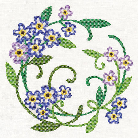 Forget-Me-Not Wreath (Cross Stitch)
