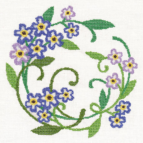 Forget-Me-Not Wreath (Cross Stitch)
