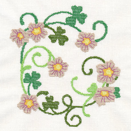 Wood Sorel Wreath (Cross Stitch)