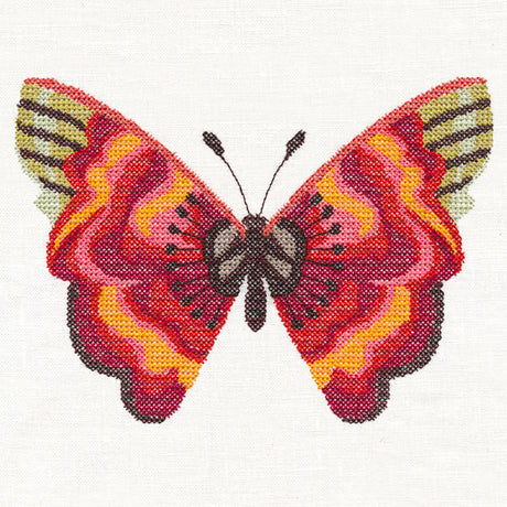 Poppy Butterfly in Watercolor (Cross Stitch)