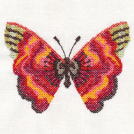 Poppy Butterfly in Watercolor (Cross Stitch)