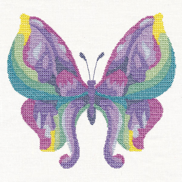 Iris Butterfly in Watercolor (Cross Stitch)