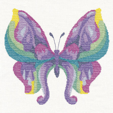 Iris Butterfly in Watercolor (Cross Stitch)