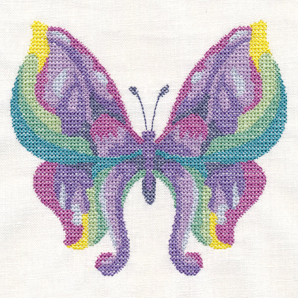 Iris Butterfly in Watercolor (Cross Stitch)
