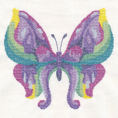 Iris Butterfly in Watercolor (Cross Stitch)