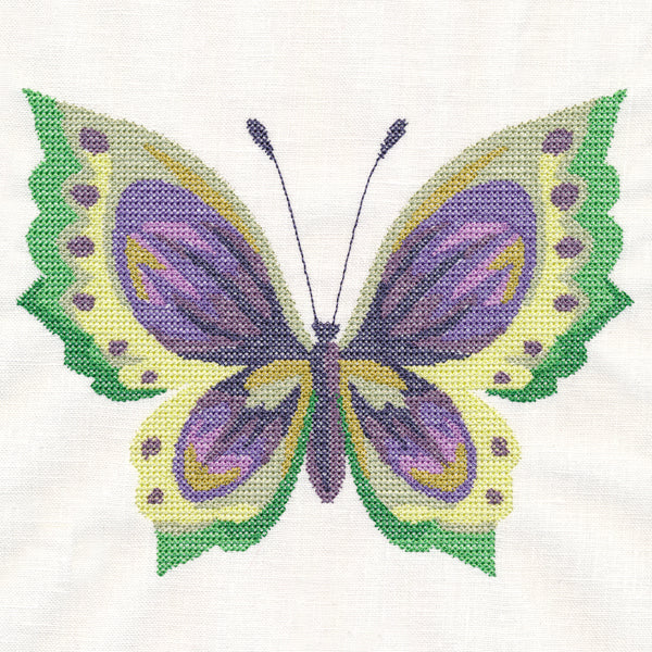 Violet Butterfly in Watercolor (Cross Stitch)