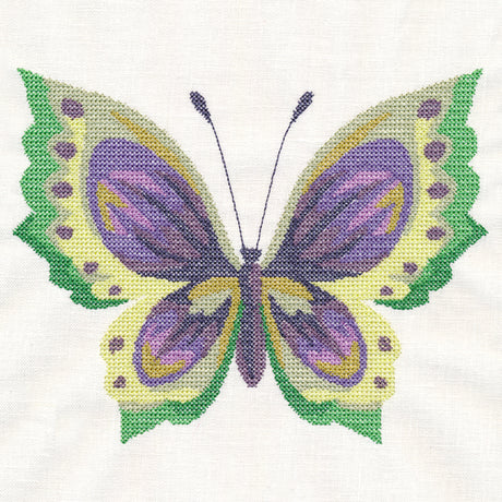 Violet Butterfly in Watercolor (Cross Stitch)