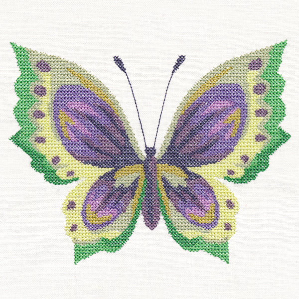 Violet Butterfly in Watercolor (Cross Stitch)