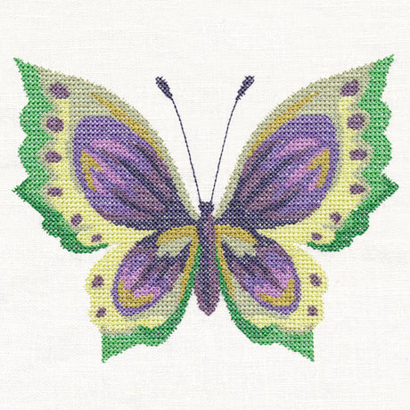 Violet Butterfly in Watercolor (Cross Stitch)