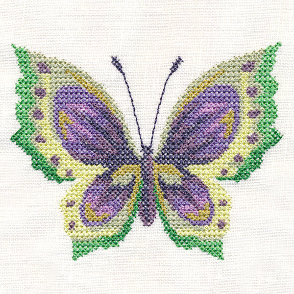 Violet Butterfly in Watercolor (Cross Stitch)