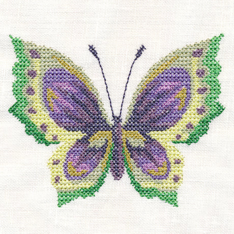 Violet Butterfly in Watercolor (Cross Stitch)