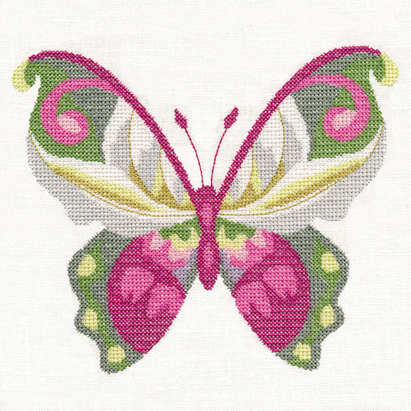 Lady Slipper Butterfly in Watercolor (Cross Stitch)