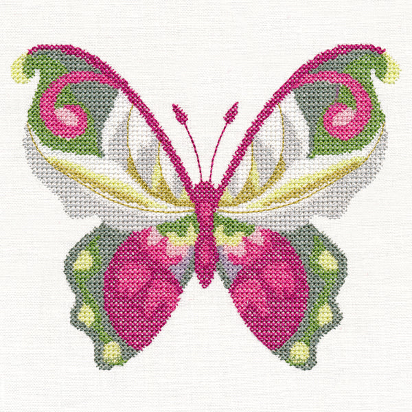 Lady Slipper Butterfly in Watercolor (Cross Stitch)