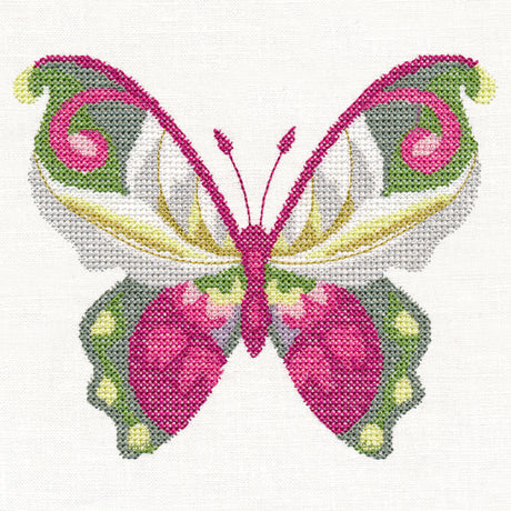 Lady Slipper Butterfly in Watercolor (Cross Stitch)