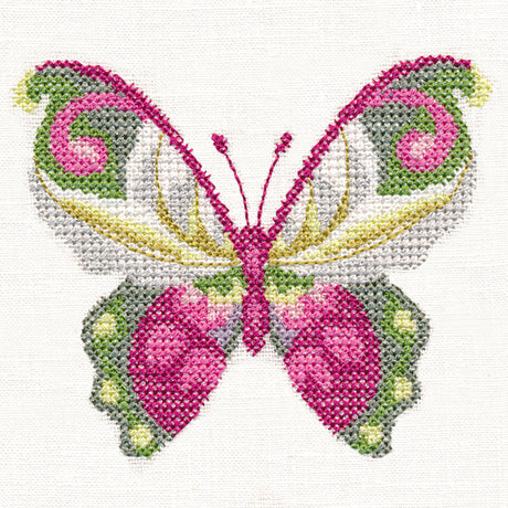 Lady Slipper Butterfly in Watercolor (Cross Stitch)