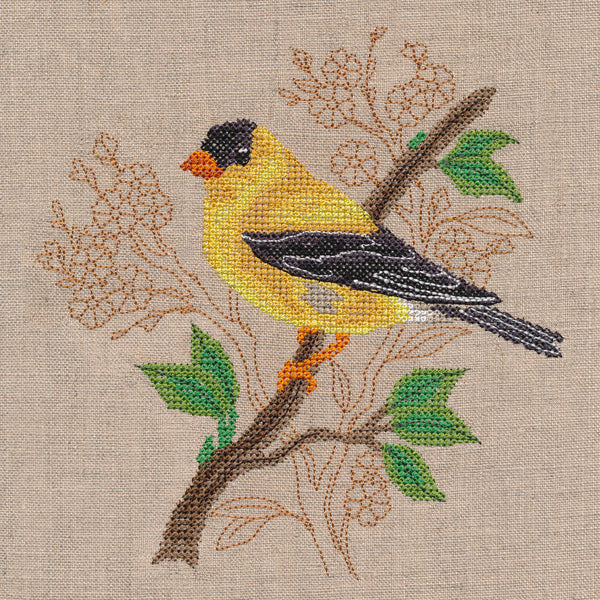 Goldfinch with Delicate Branches (Cross Stitch)