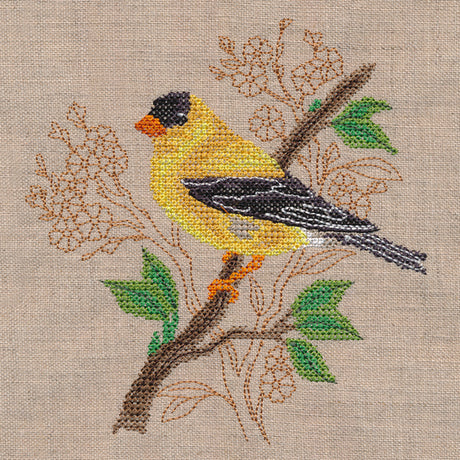 Goldfinch with Delicate Branches (Cross Stitch)