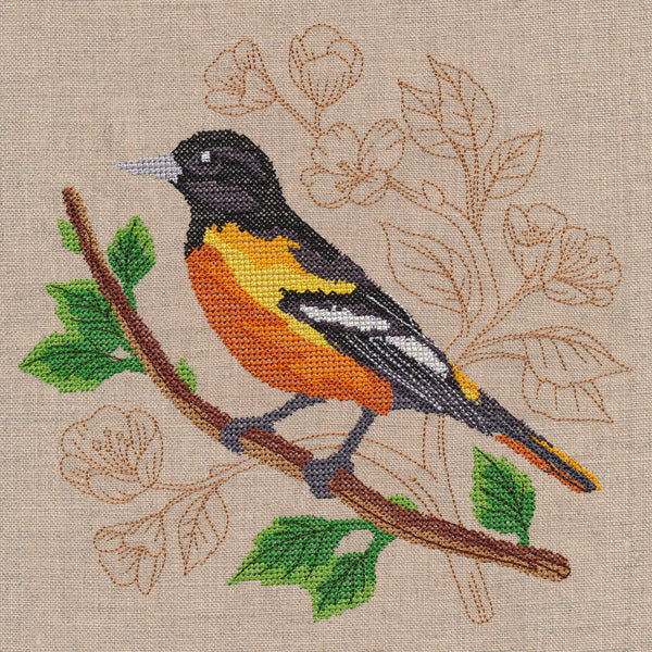 Oriole with Delicate Branches (Cross Stitch)
