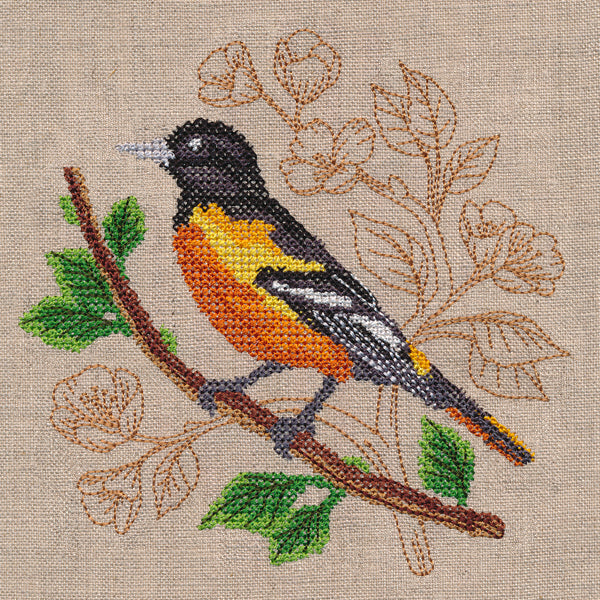 Oriole with Delicate Branches (Cross Stitch)