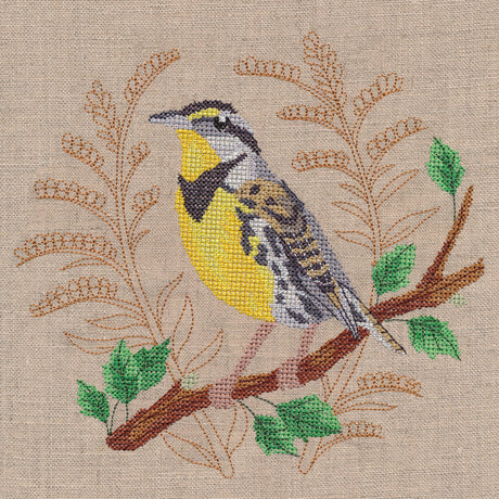 Meadowlark with Delicate Branches (Cross Stitch)