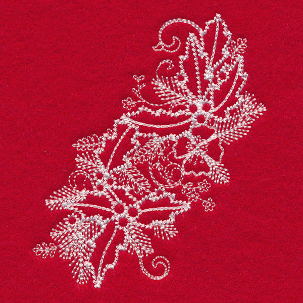 Blissful Holly and Berries Spray (Whitework)