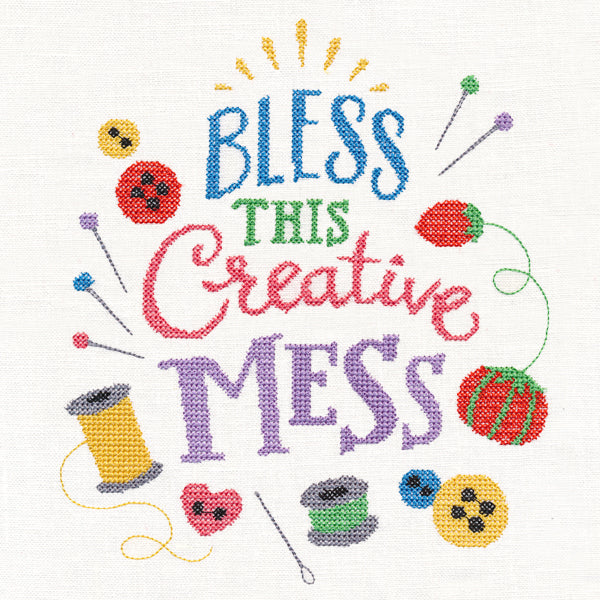 Bless This Creative Mess (Cross Stitch)